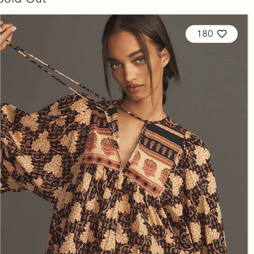 Mille x Anthropologie Elegant Floral Patterned Blouse - Picture 2 of 7